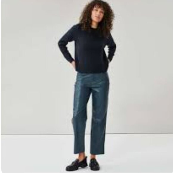 Joe Fresh - Teal Blue Faux Leather Pant - 14 - Picture 2 of 10